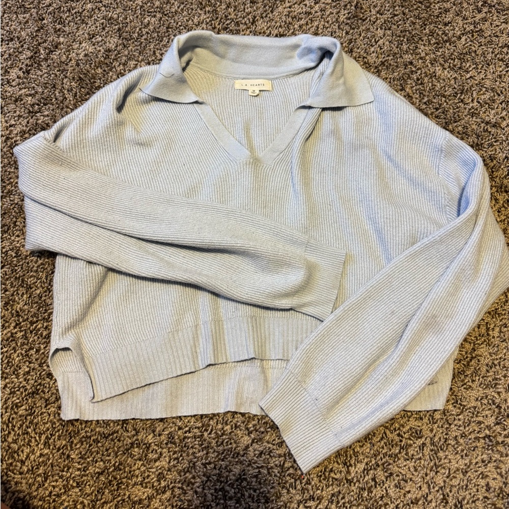 La Hearts Light Blue Sweater